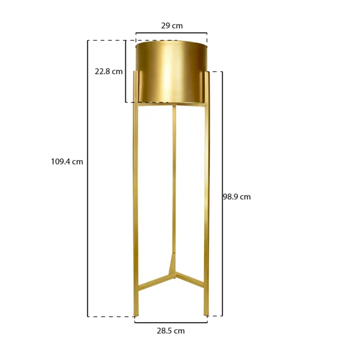 SET DE 3 MACETAS DECORATIVAS METÁLICAS EN ACABADO DORADO - Image 11